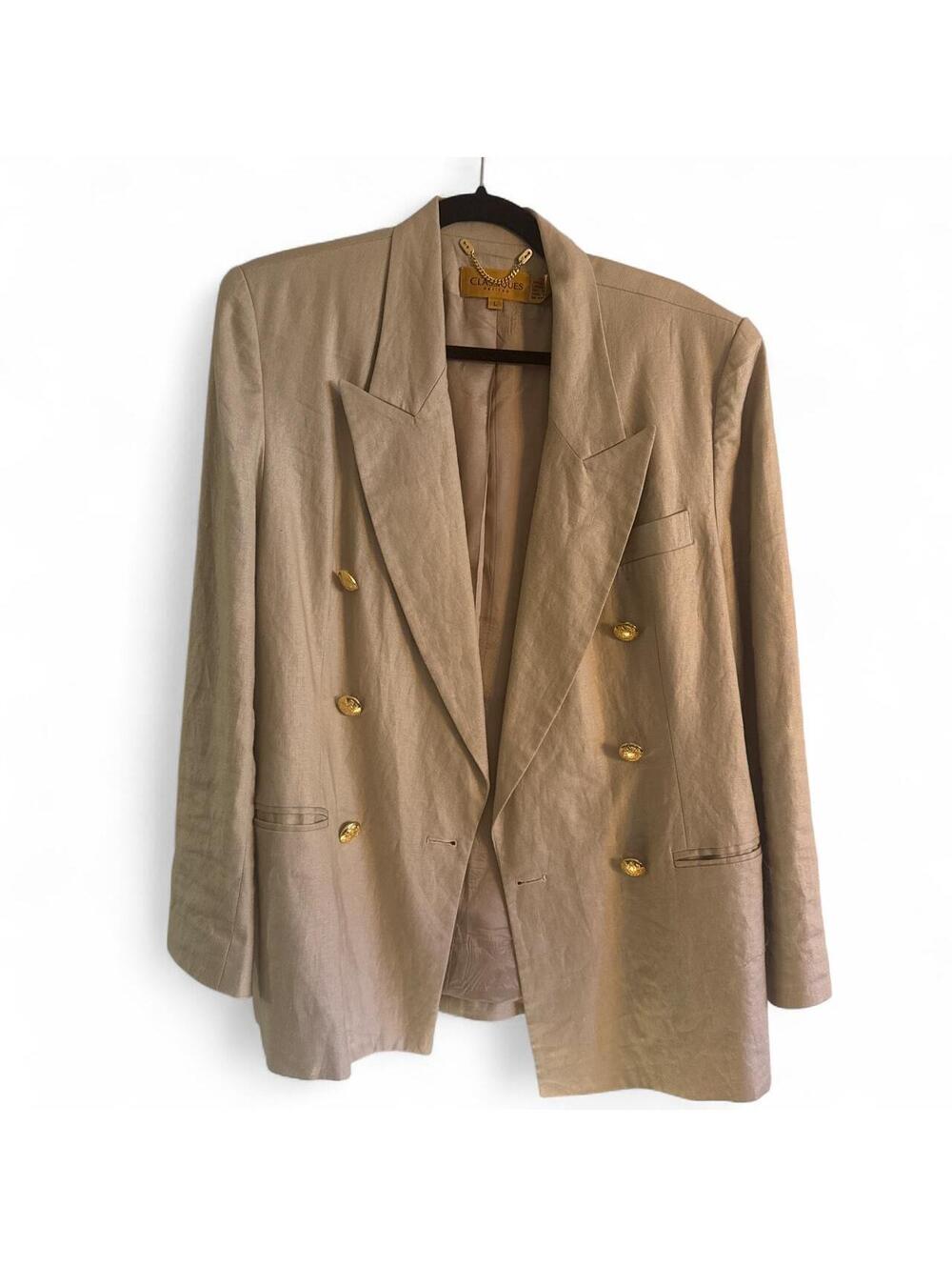 Classique Women's Tan and Cream Tailored-jacket